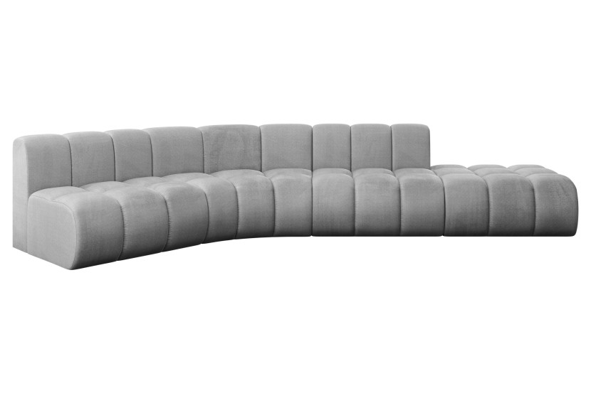 Narożnik lewostronny modułowy Brilo-L1 - 380x174x70 cm Jasny szary 758248
