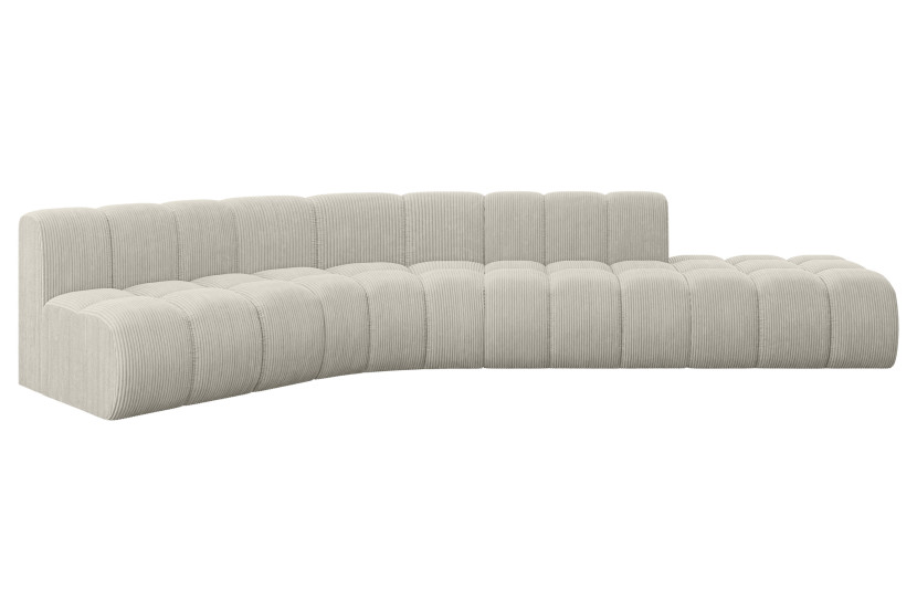 Narożnik lewostronny modułowy Brilo-L1 - 380x174x70 cm Kremowy 758237