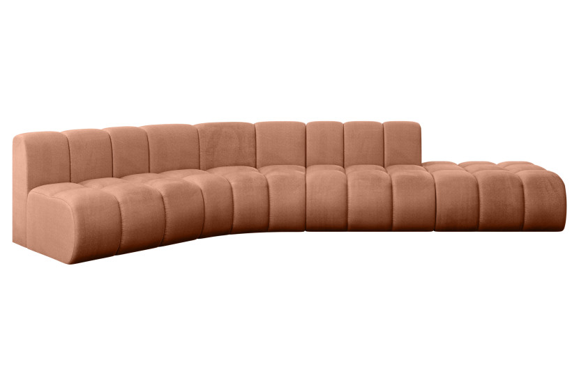 Narożnik lewostronny modułowy Brilo-L1 - 380x174x70 cm Morelowy 758174