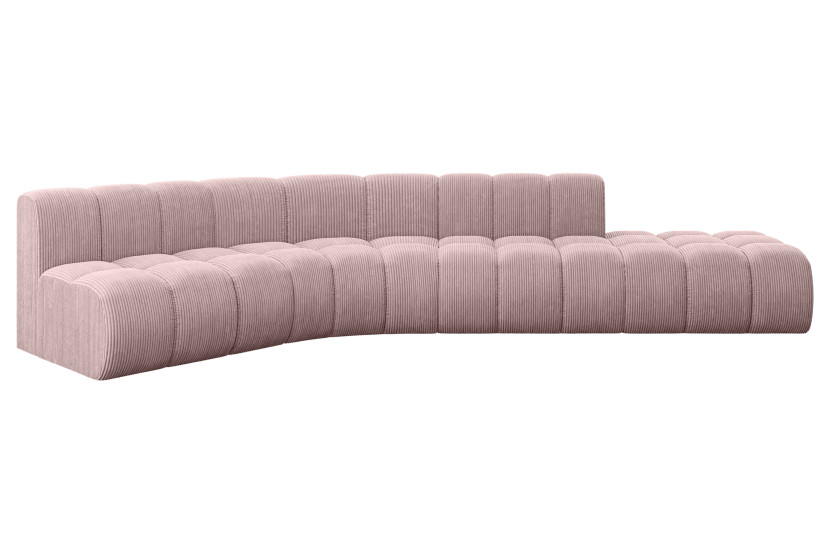Narożnik lewostronny modułowy Brilo-L1 - 380x174x70 cm Różowy 758891