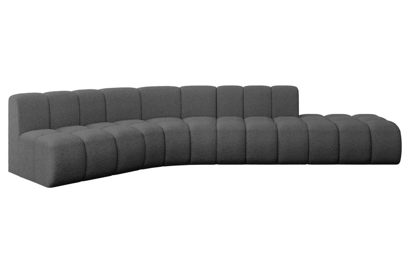 Narożnik lewostronny modułowy Brilo-L1 - 380x174x70 cm Szary 758876