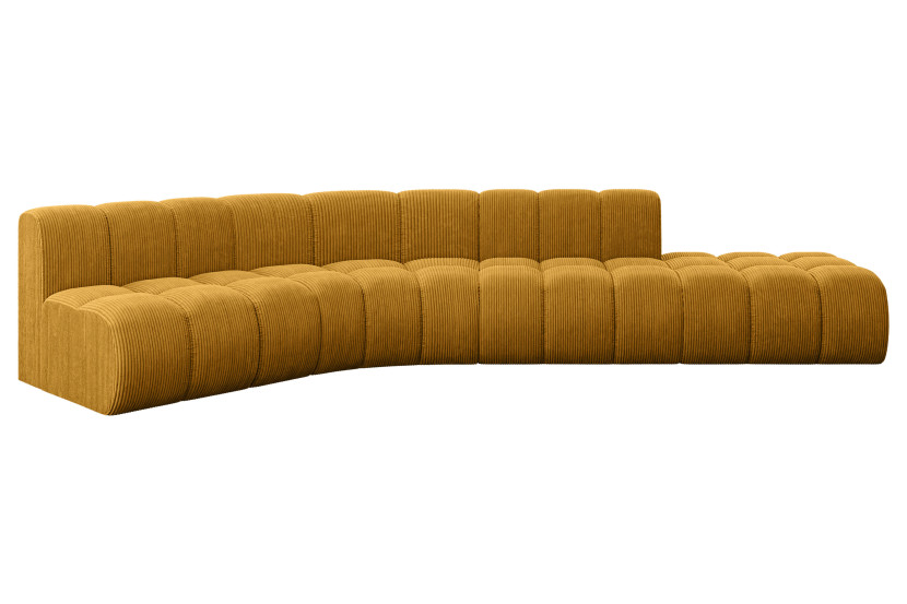 Narożnik lewostronny modułowy Brilo-L1 - 380x174x70 cm Żółty 758828