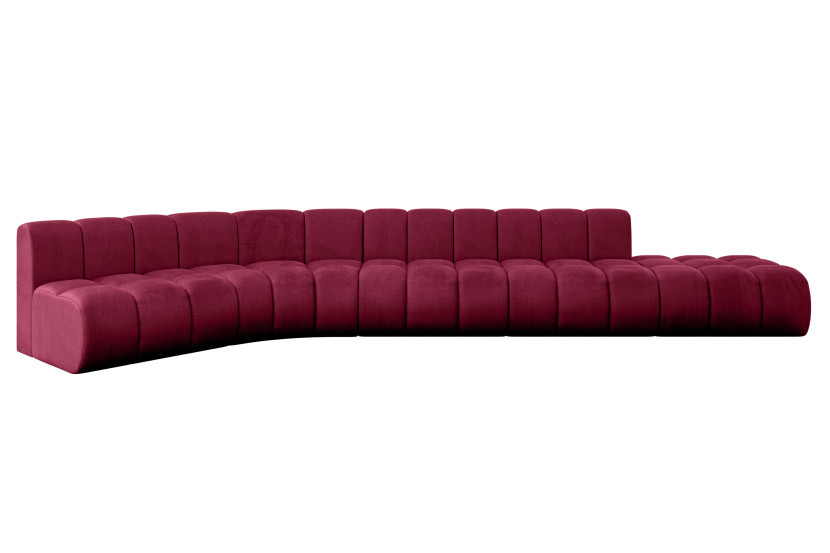 Narożnik lewostronny modułowy Brilo-L2 - 471x174x70 cm Bordowy 758354