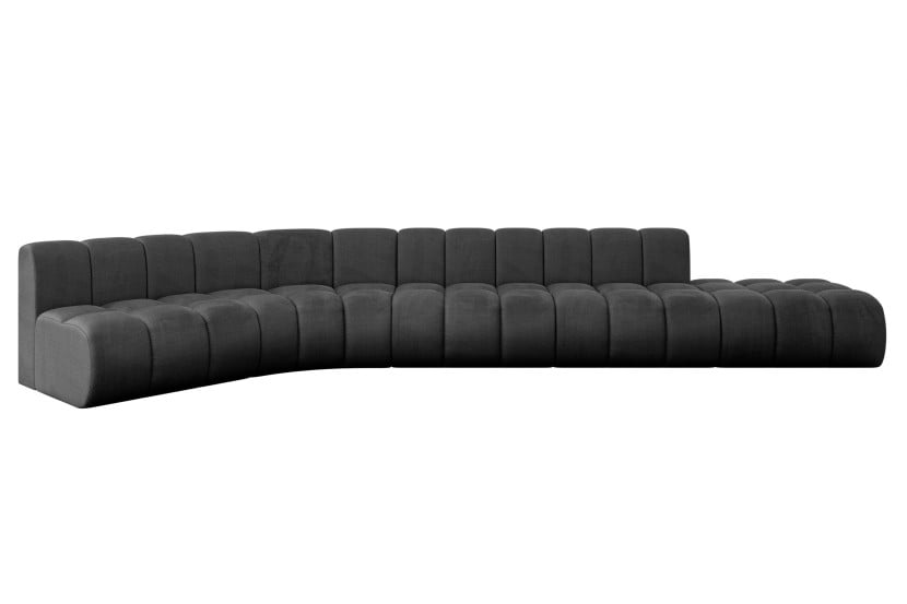 Narożnik lewostronny modułowy Brilo-L2 - 471x174x70 cm Czarny 758568