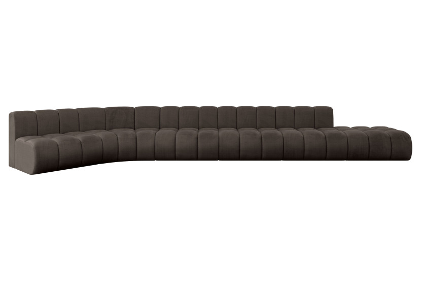 Narożnik lewostronny modułowy Brilo-L3 - 562x174x70 cm Brązowy 758170
