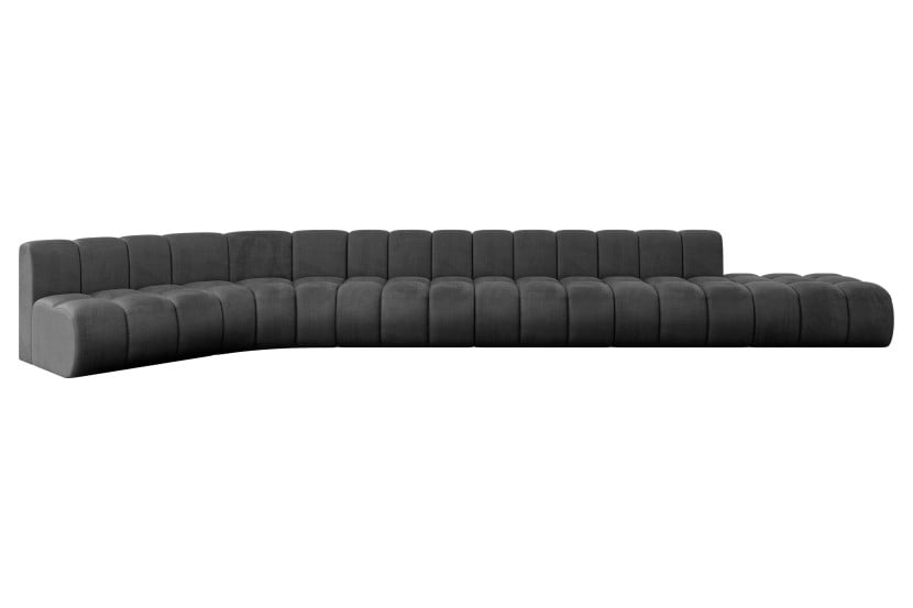Narożnik lewostronny modułowy Brilo-L3 - 562x174x70 cm Czarny 758771