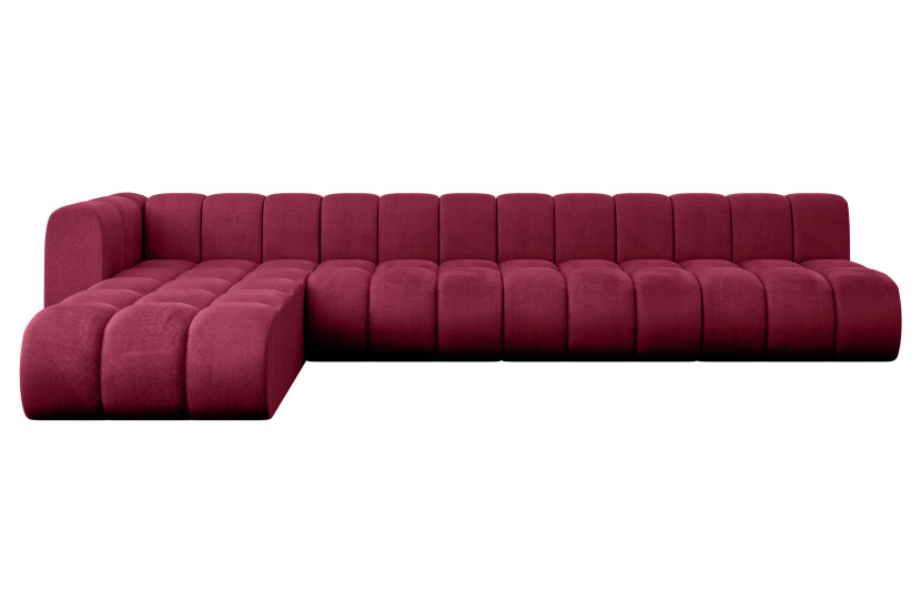 Narożnik lewostronny modułowy Darnel-L3 - 387x177x70 cm Bordowy 758523