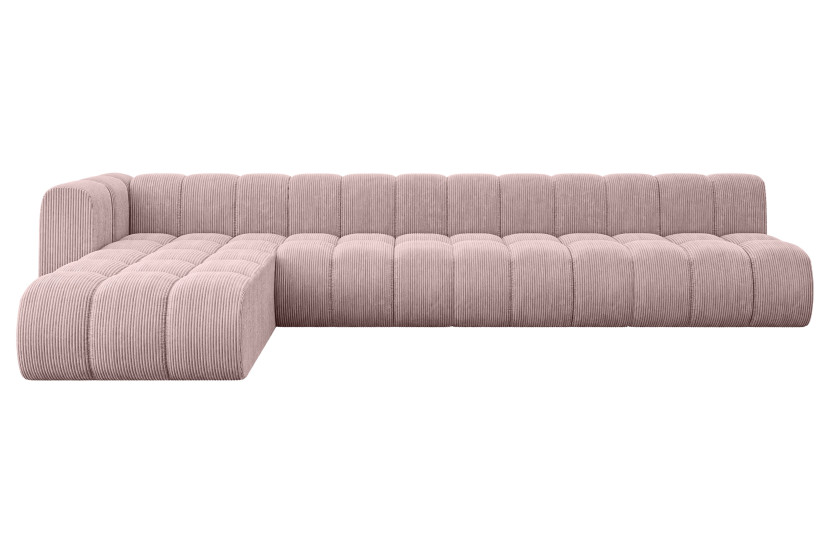 Narożnik lewostronny modułowy Darnel-L3 - 387x177x70 cm Różowy 758565