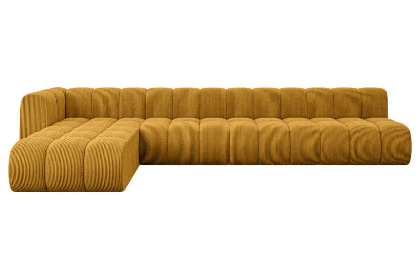 Narożnik lewostronny modułowy Darnel-L3 - 387x177x70 cm Żółty 758359