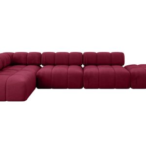 Narożnik lewostronny modułowy FAVIO-L2 380x190x70 cm Bordowy 707948
