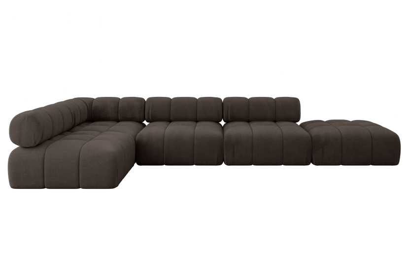 Narożnik lewostronny modułowy FAVIO-L2 380x190x70 cm Brązowy 707786