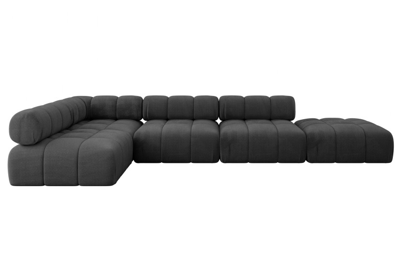 Narożnik lewostronny modułowy FAVIO-L2 380x190x70 cm Czarny 707888