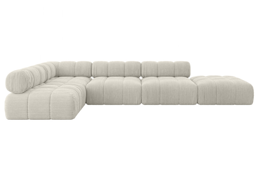 Narożnik lewostronny modułowy FAVIO-L2 380x190x70 cm Kremowy 707822
