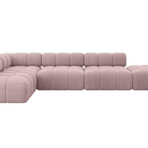 Narożnik lewostronny modułowy FAVIO-L2 380x190x70 cm Różowy 707834