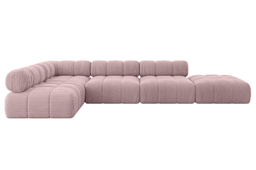Narożnik lewostronny modułowy FAVIO-L2 380x190x70 cm Różowy 707834