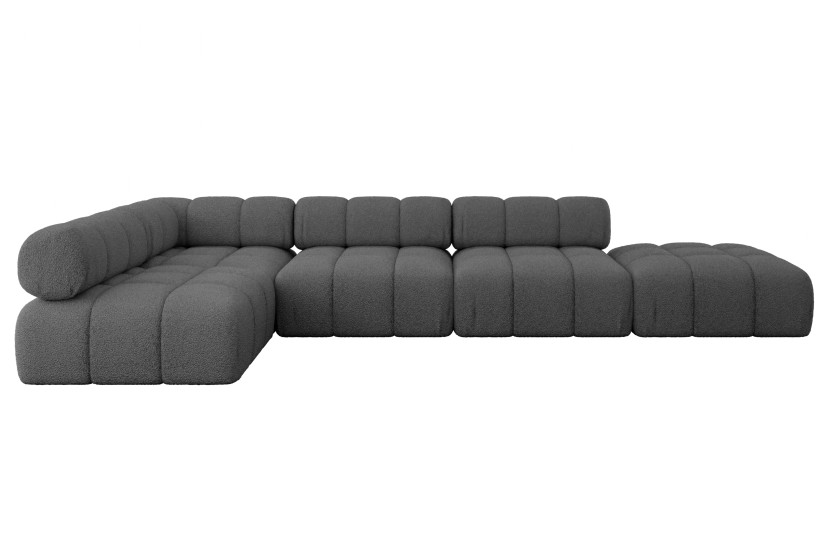 Narożnik lewostronny modułowy FAVIO-L2 380x190x70 cm Szary 707919