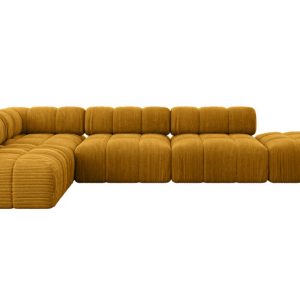 Narożnik lewostronny modułowy FAVIO-L2 380x190x70 cm Żółty 707987