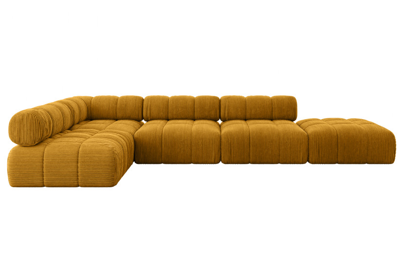 Narożnik lewostronny modułowy FAVIO-L2 380x190x70 cm Żółty 707987