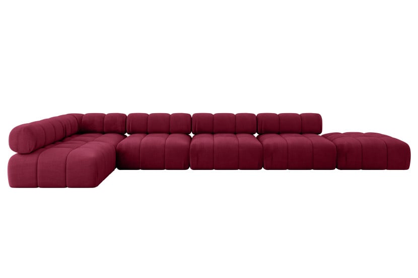 Narożnik lewostronny modułowy FAVIO-L3 475x190x70 cm Bordowy 707977