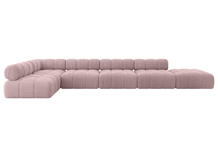 Narożnik lewostronny modułowy FAVIO-L3 475x190x70 cm Różowy 707932