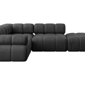 Narożnik lewostronny modułowy FELTO-L1 285x190x70 cm Czarny 684582