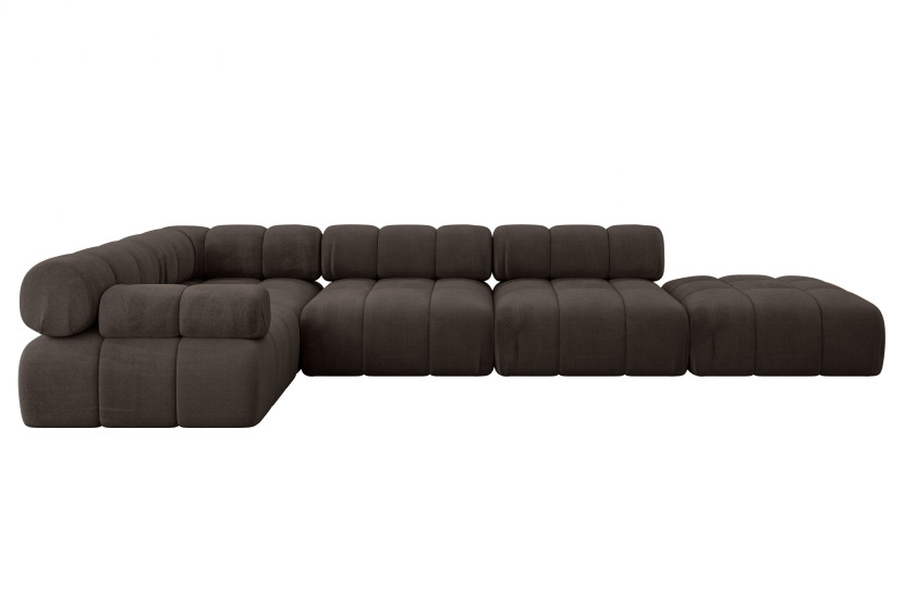 Narożnik lewostronny modułowy FELTO-L2 380x190x70 cm Brązowy 684597