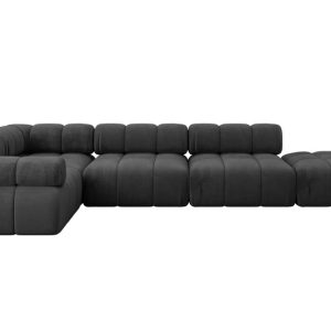 Narożnik lewostronny modułowy FELTO-L2 380x190x70 cm Czarny 684651