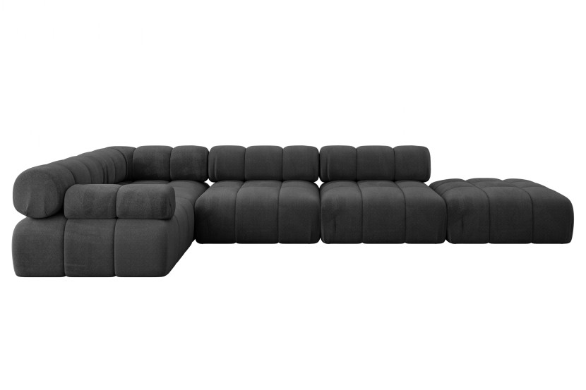 Narożnik lewostronny modułowy FELTO-L2 380x190x70 cm Czarny 684651