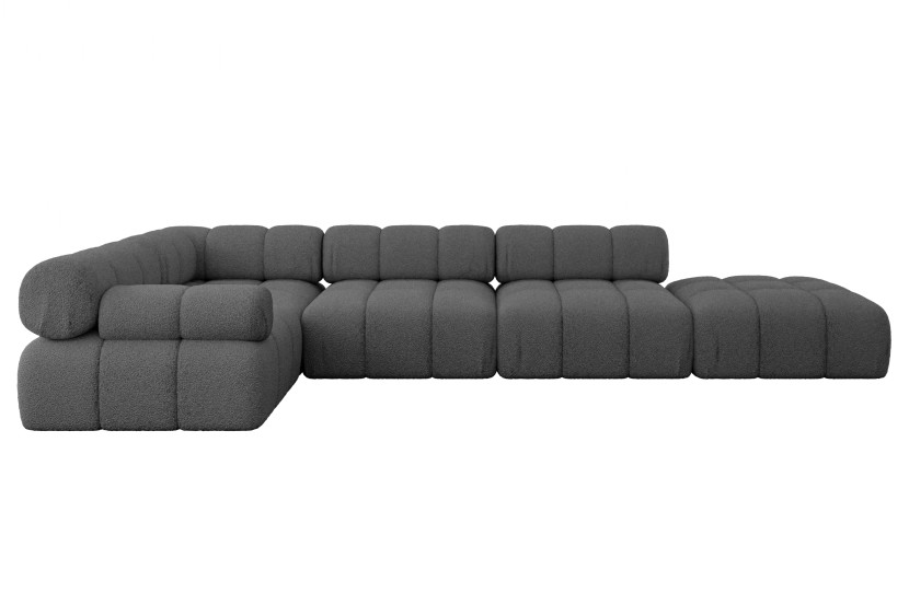 Narożnik lewostronny modułowy FELTO-L2 380x190x70 cm Szary 684687