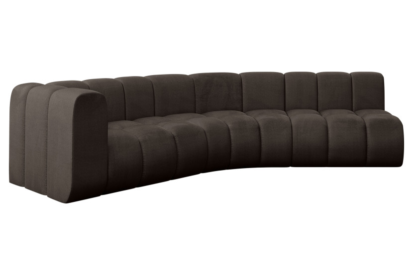 Narożnik lewostronny modułowy Karex-L1 - 308x194x70 cm Brązowy 758333