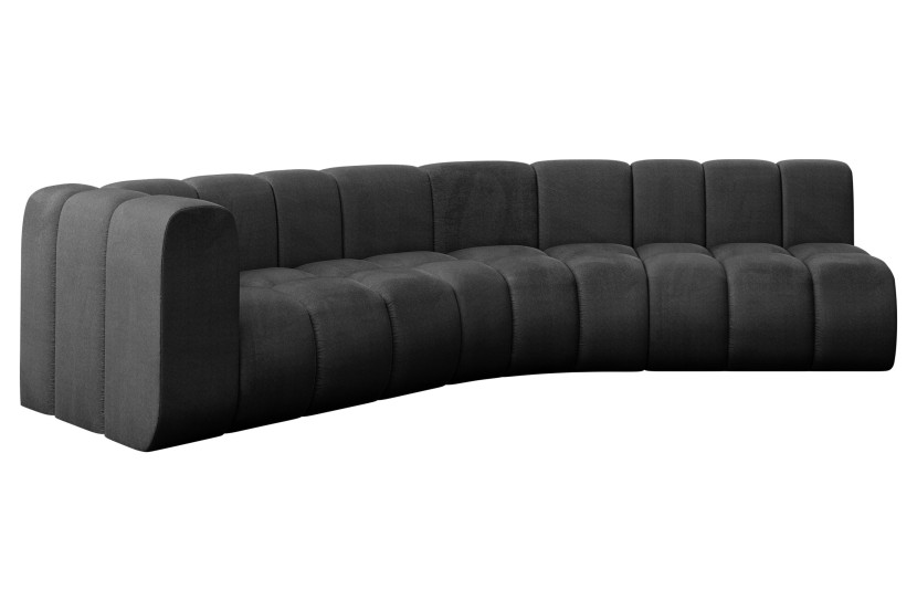 Narożnik lewostronny modułowy Karex-L1 - 308x194x70 cm Czarny 758585