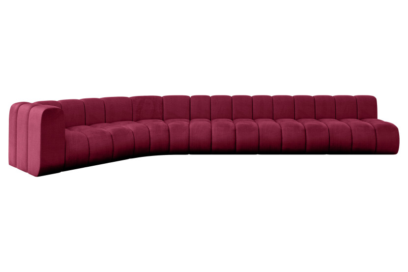 Narożnik lewostronny modułowy Karex-L3 - 490x194x70 cm Bordowy 758664
