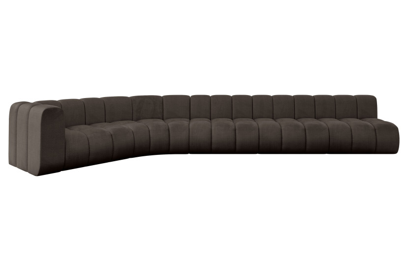 Narożnik lewostronny modułowy Karex-L3 - 490x194x70 cm Brązowy 758590