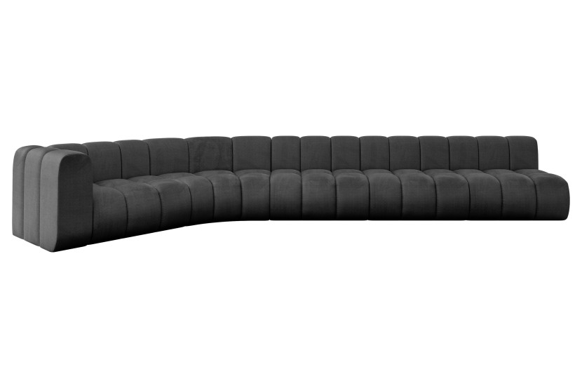 Narożnik lewostronny modułowy Karex-L3 - 490x194x70 cm Czarny 758258