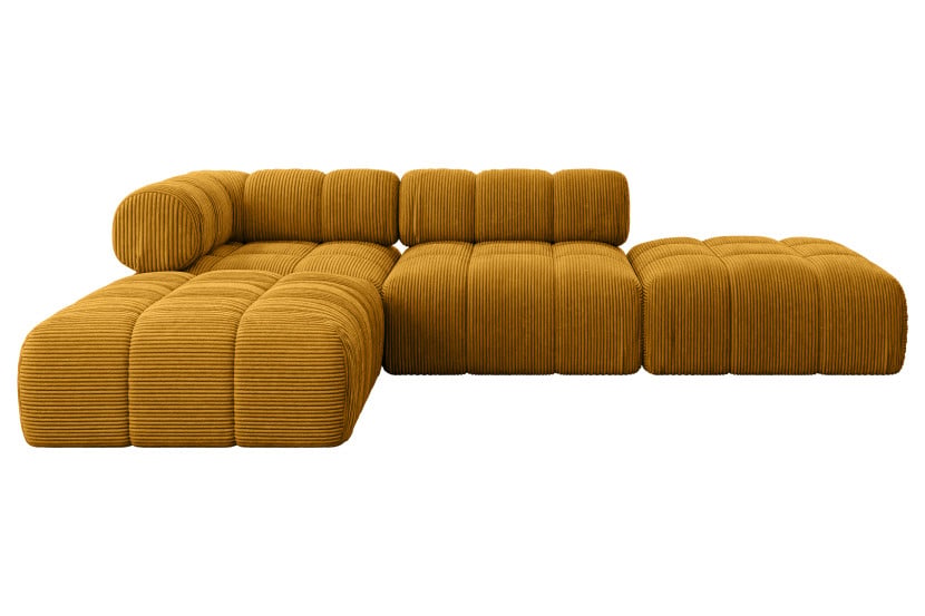 Narożnik lewostronny modułowy KERRU-L1 285x190x70 cm Żółty 707906