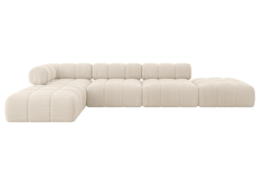 Narożnik lewostronny modułowy KERRU-L2 380x190x70 cm beżowy 692749
