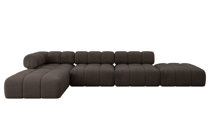 Narożnik lewostronny modułowy KERRU-L2 380x190x70 cm brązowy 692788
