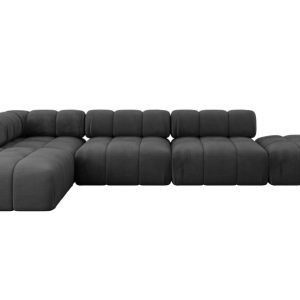 Narożnik lewostronny modułowy KERRU-L2 380x190x70 cm czarny 692760
