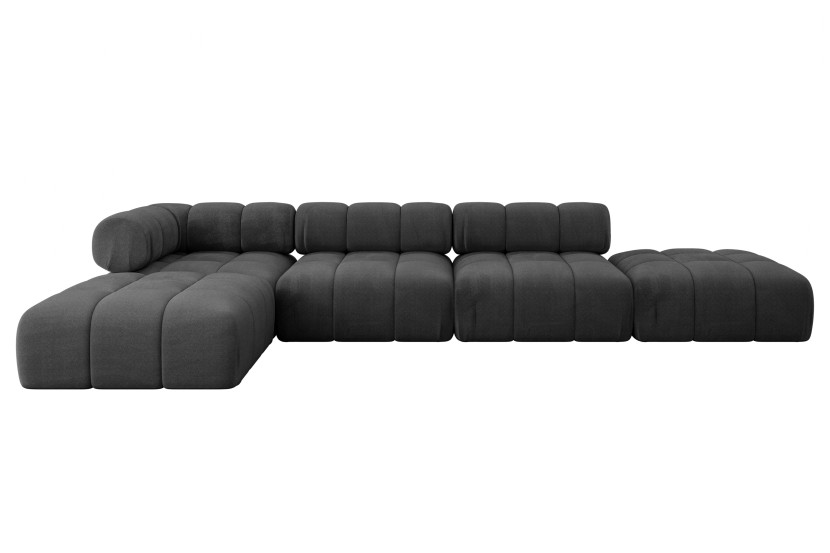Narożnik lewostronny modułowy KERRU-L2 380x190x70 cm czarny 692760