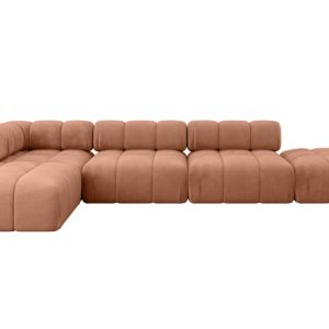 Narożnik lewostronny modułowy KERRU-L2 380x190x70 cm morelowy 692771
