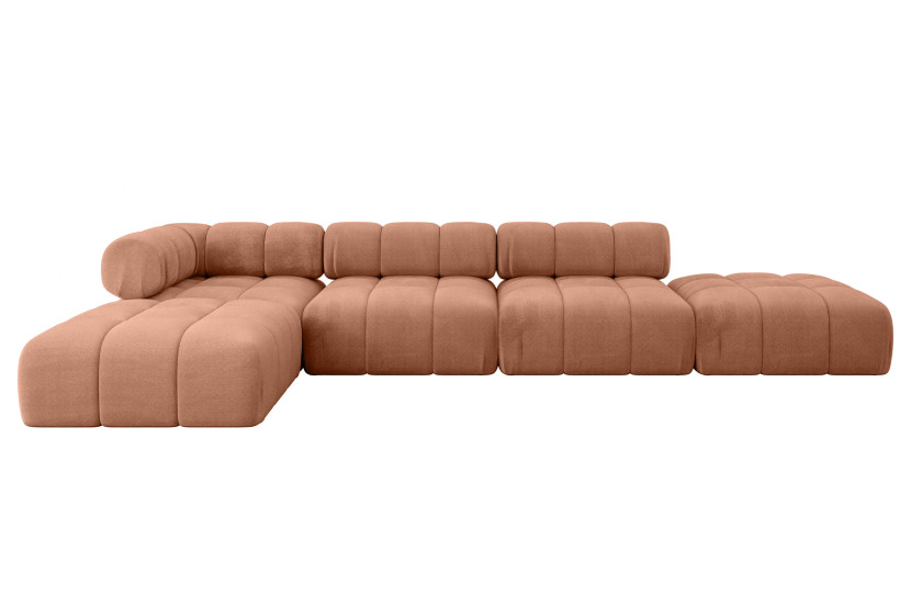 Narożnik lewostronny modułowy KERRU-L2 380x190x70 cm morelowy 692771