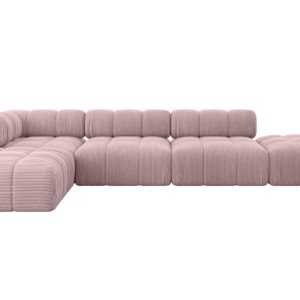 Narożnik lewostronny modułowy KERRU-L2 380x190x70 cm różowy 692778