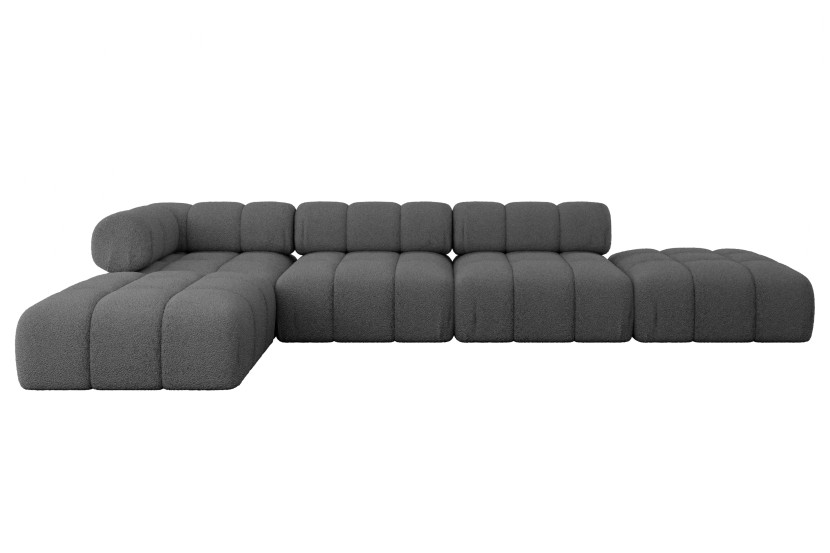 Narożnik lewostronny modułowy KERRU-L2 380x190x70 cm szary 692766
