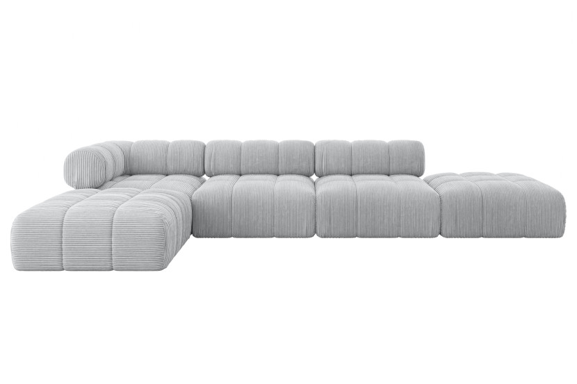 Narożnik lewostronny modułowy KERRU-L2 380x190x70 cm szary 692755