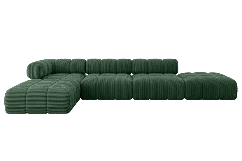 Narożnik lewostronny modułowy KERRU-L2 380x190x70 cm zielony 692783