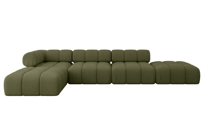 Narożnik lewostronny modułowy KERRU-L2 380x190x70 cm zielony 692787