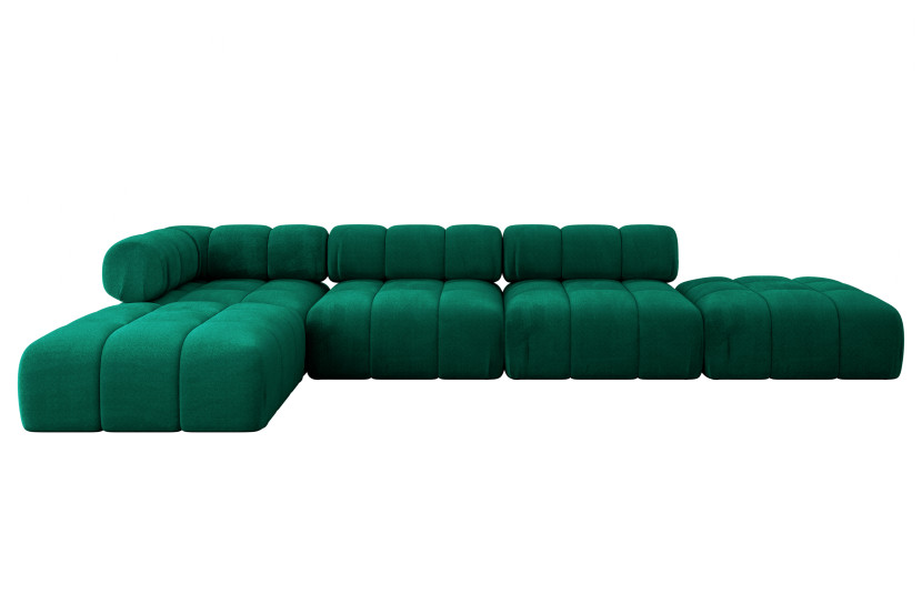 Narożnik lewostronny modułowy KERRU-L2 380x190x70 cm zielony 692780