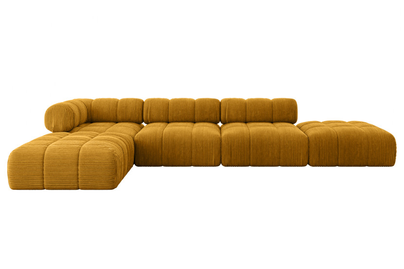 Narożnik lewostronny modułowy KERRU-L2 380x190x70 cm żółty 692767