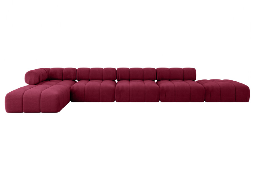 Narożnik lewostronny modułowy KERRU-L3 475x190x70 cm Bordowy 707777
