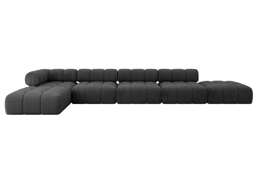 Narożnik lewostronny modułowy KERRU-L3 475x190x70 cm Czarny 707896